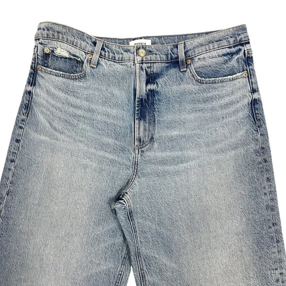 Pistola Lana High-Rise Ultra Wide Leg Jean Plus Sz 33" Petite Break Light Wash - Picture 6 of 14